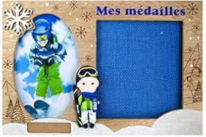 créations dani Cadre Photo Mes Médailles Skieur