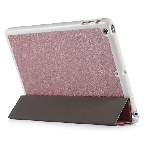 iHarbort® iPad Air Hülle – Premium PU Leder Tasche Hülle Etui Schutzhülle Ständer Smart Cover für iPad Air , mit Schlaf / Wach-up-Funktion,Roségold - 3