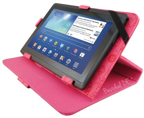 Niedlichen Rosa PU Lederner Tasche Case Hülle für Lenovo IdeaPad A1000L-F 7″ Zoll Inch Tablet-PC + Bildschirmschutzfolie + Stylus Stift - 2