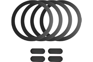 JRILUO 4 Selbstklebender Metall-Leitmagnet Ring für Kabelloses Laden, Kompatibel mit MagSafe, Ultradünner Runder Magnetleit Ring Nicht Magnetischem Material, Geeignet zum kabellosen Laden von Mobiltelefonen