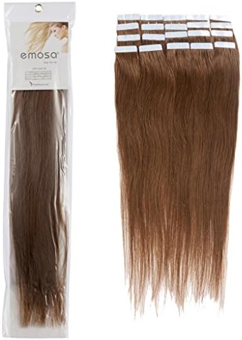 18 inch Emosa Remy Stright PU Tape Skin Seamless Human Hair Extensions #06 Brown 100g