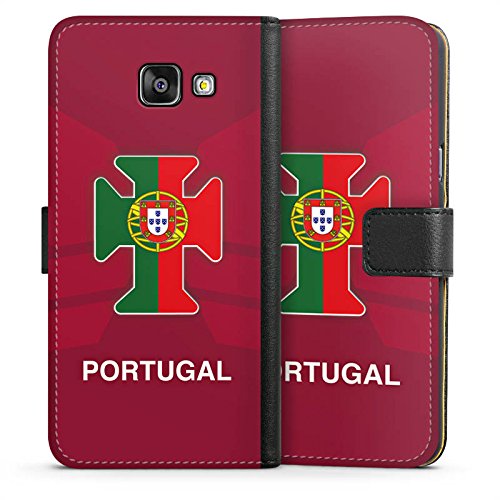 Samsung Galaxy A5 (2016) Tasche Leder Flip Case Hülle Portugal Em Trikot Fussball Football