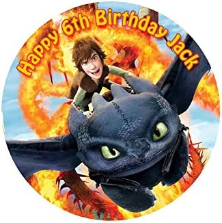 How to Train Your Dragon Personalized Cake Topper Icing Sugar Paper 7.5" inches D13