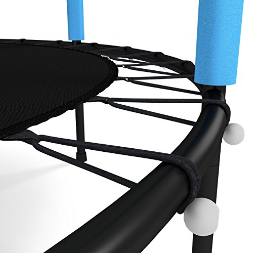 Kinetic Sports Trampolin Kinder Indoortrampolin Jumper 140 cm Randabdeckung Stangen gepolstert, Gummiseil-Federung Sicherheitsnetz Pink oder Blau - 6