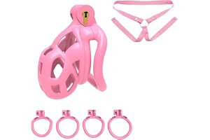 Multifunktionell, andningsbar bur för män, inkluderar 1 elastiskt band och 4 ringar (42 mm/45 mm/48 mm/52 mm)-RDMC4601 (Nano)