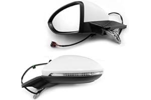 HEYOUTH Exterior Espejo Lateral Izquierdo for Golf 7 MK7 2012-2021 con Calefacción – 6 Hilos