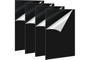 Kievano Akrylplattor svart 30 x 20 cm 2 mm |4 stycken plattor slata och kan skäras till | svart akrylglas plastplatta for fotoramar,skyltar, gör-det-sjalv-dekoration, gravyr och malning