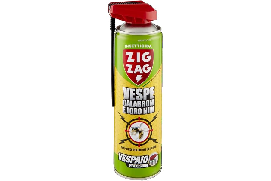 Zig Zag, Vespaio Precision, Insetticida Vespe spray ad azione immediata, con valvola a doppia erogazione, formato 400 ml