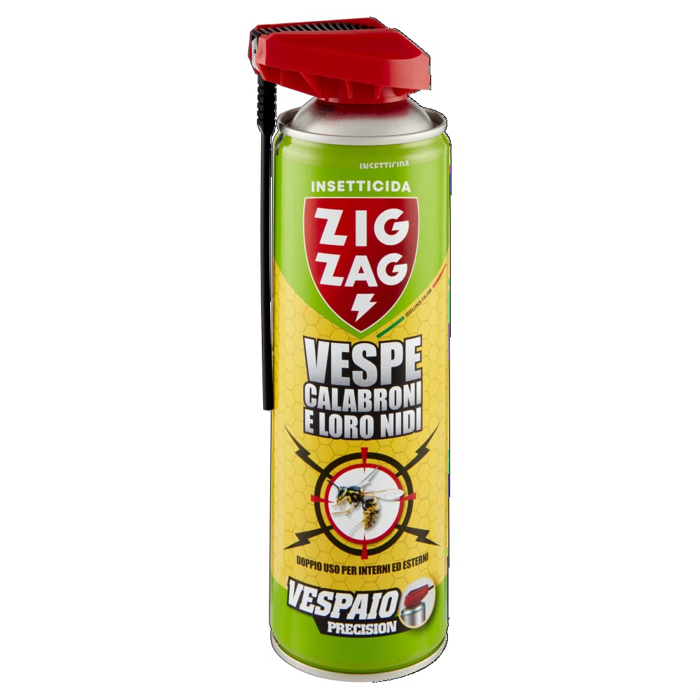 Zig Zag, Vespaio Precision, Insetticida Vespe spray ad azione immediata, con valvola a doppia erogazione, formato 400 ml