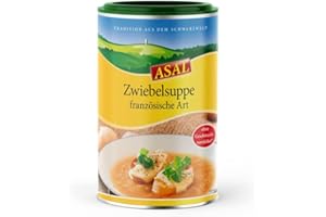 Asal Zwiebelsuppe (französische Art) 220g für 12 Teller - würzige Suppe mit 35% Zwiebeln, optimal auch als Basis für viele, weitere Gerichte, fettarm, 100ml haben nur 24kcal