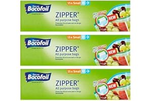 Bacofoil 3 x Zipper Small All Purpose Bags Food Freezing Storage Bags (45 Bags)