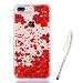 Produktbild iPhone 8 Plus Case,iPhone 7 Plus Case, Handyhülle iphone 7 Plus Glitzer Flüssig, Edaroo Bling Dynamisch Treibsand Liquid Fließen Wasser Schwimmend Weihnachten Rot Sequin Kleine Sterne Handy Hülle Tasche Luxus Shiny Shinny Glänzende Funkeln Schutzhülle Klare Transparente harte Plastik Backcase Cover für 5,5" Apple iPhone 8 Plus (2017) / 5,5" iPhone 7 Plus (2016) - Rot