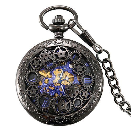 Lancardo Taschenuhr Vintage Herren Damen Uhr Analog mit Halskette Weihnachten Geschenk