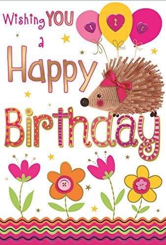 Jonny Javelin Female Birthday Card - Lady on Bike Flowers in Basket 7.25x5.5"