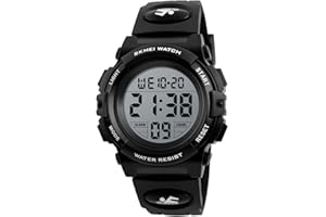 HMJIA Digital Uhren für Kinder 5ATM Sports Digitaluhr für Jungen Kinder Silikon Armbanduhr mit Datum/Wecker/LED/Stoppuhr/Stoßfes