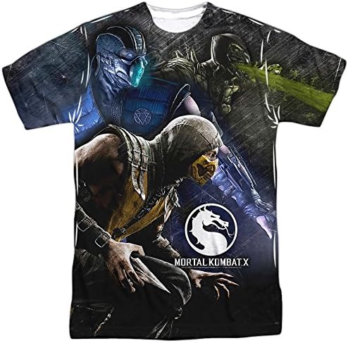 Mortal Kombat X Three Of A Kind Mens Sublimation Shirt MD White
