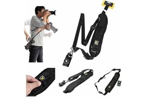 Buy-Simplicity® Quick Release Sling Black Camera Strap Single Shoulder | Adjustable, Anti-Scratch, and Durable | SLR DSLR Camera Strap Accessories