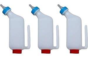 3 Packs Biberon d'agneau & Chèvre 1L - Seau à Lait en Bouteille pour Allaitement d'Agneaux & Bébé Chèvre - Système de Boisson Suspendue - Biberon Chevreaux 1000ML (3 Pieces - 1L)