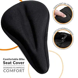 AlexVyan 1 Pcs New Black Bicycle Silicone Gel Saddle Seat & Cycling Cushion Pad Bike Gel Cover-1 Pcs