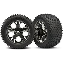 Traxxas 3776 Gomme A Pagaia Con Ruote – Per Rustler, Montate Su Cerchi Cromati, Max Traction Su Sabbia/Neve