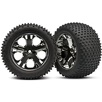 Traxxas 3776 Gomme A Pagaia Con Ruote – Per Rustler, Montate Su Cerchi Cromati, Max Traction Su Sabbia/Neve
