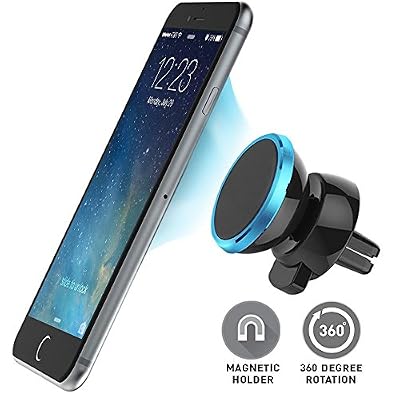 Support Voiture Magnétique Universel Voiture Support Téléphone Aimant 360 ° de rotation à Magnetic collantes BEZ@ Ultimate, Support de smartphone magnétique pour grille de ventilation de voiture convient à tous les iPhone et téléphones portable -…