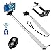Price comparison product image N4U Online® - Apple iPhone 6 Plus Premium Handheld Selfie Stick Monopod Extendable Function with Adjustable Phone Holder Comes With Bluetooth Wireless Shutter Remote Control - White