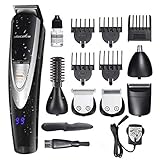 Men Beard Trimmer Kit, MIGICSHOW 5 in 1 Body Mustache Trimmer Hair Shaver for Nose Ear Grooming Clippers Kit Multi-Functional Body Groomer for Men Waterproof Cordless Rechargeable All-in-One