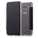 Produktbild Sycode Flip Hülle für Galaxy A3 2016,Silikon Tpu Cover für Galaxy A3 2016,Transparent View Zurück Schutzhülle für Galaxy A3 2016,Luxus Kreativ Schwarz Buchstil Überzug Silikon Kristallklar Durchsichtig Ultradünn Weich Zurück Cover mit Pu Leder Klappbar Kartenhalter Wallet Flip Brieftasche Case für Samsung Galaxy A3 2016-Schwarz
