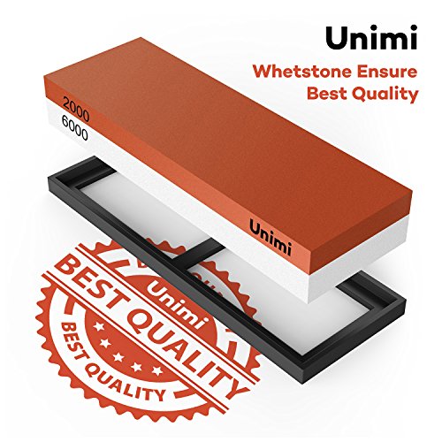 Schleifstein für Messer, Unimi 2000 / 6000 Körnung Wetzstein Abziehstein Messerschärfer, Wetzstein inkl. Gummibasis - 7