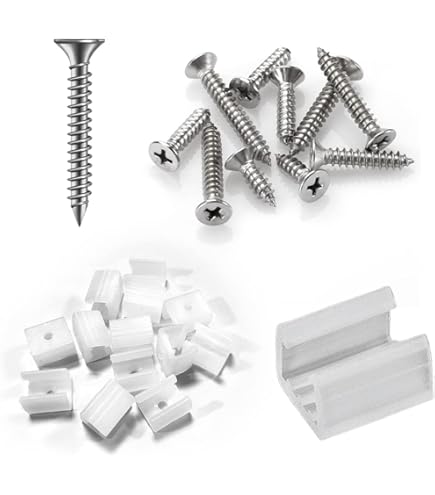 50 Clip Per Strisce LED In Silicone Trasparente Con Viti - Kit Di Fissaggio Impermeabile Per Luci A Neon - Foto 7