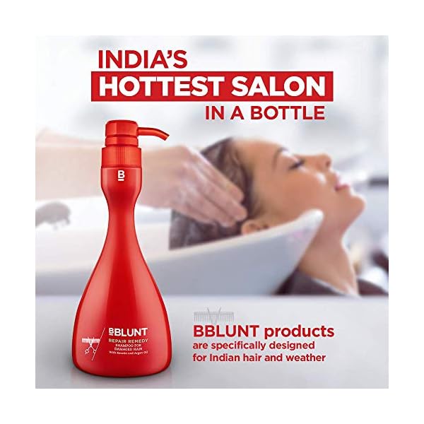 Bblunt Repair Remedy Shampoo For Damaged Hair 400ml Pump Bottle