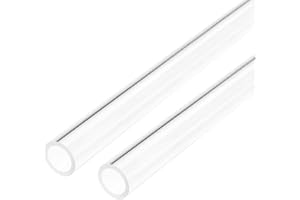 Recogwood 2Pcs Acrylic Pipe Clear Rigid Round Tube 10mm ID 12mm OD 305mm for Lamps and Lanterns, Water Cooling System