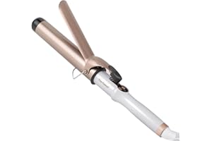 Ten-Tatent Curling Tongs, 38mm Barrel Curling Tong Iron, Ceramic Tourmaline Coating Barrel, Dual Voltage Curling Wand for Long & Short Hair, Hair Curlers, 160-220℃ Adjustable, White