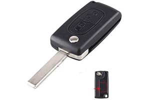 KUYUANSU Remote key Case for Peugeot 207 307 308 407 607 807 For Citroen C2 C3 C4 C5 C6 Flip Folding Car Key shell 2Buttons 3Buttons (2Button, HU83 BLADE-CE0523)