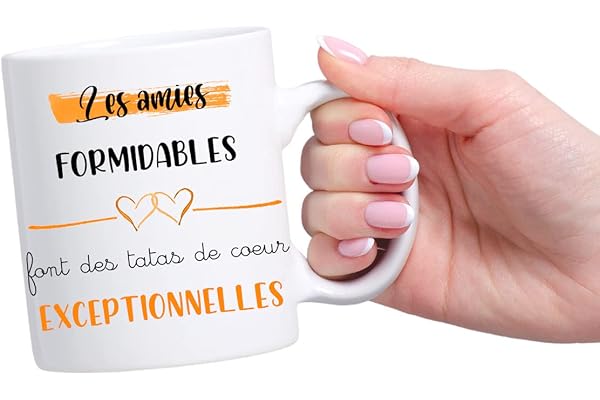 Mug personnalisé future tata de coeur - Annonce grossesse originale - Tasse magique - "Les amies formidables font des tatas de coeur exceptionnelles" (Amie formidable)