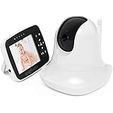 CACAGOO Babyphone mit Kamera, 3.5” Cloud Speicher und Baby Monitor mit 355°/120°Schwenkbar/Bewegungsmelder/Zwei-Wege-Audio/Na