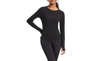 SURFEASY Thermal Tops Womens Fleece Lined Base Layer Top Undershirt Ladies Long Sleeve Underwear Soft Winter Warm Casual Fashion Shirt