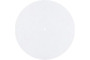 WAUDIO Filz-Plattenspieler-Matte für LP-Vinyl-Schallplatten, Audiophil, 3 mm dick, Weiß