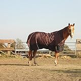 Wasserdichte Regendecke schwarz/braun High Neck mit wärmenden Fleecefutter 600D