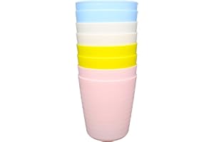 Bloomsworld 8 Toddler Plastic Cups Set, Reusable, BPA Free, Kids Picnic and Party Tableware for Boys and Girls