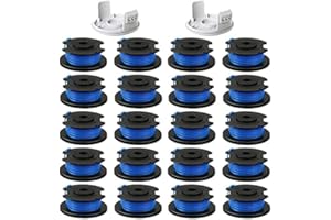QENETY Zapasowa linka szpuli do trymera, kompatybilna z Ryobi One+ AC14RL3A, Olt1832 Rac124, 0,065"/1,6 mm zamiennik linii podłużnej do Ryobi 18 V 24 V 40 V Strimmer, bezprzewodowa linia trymera, 3,4 m (22