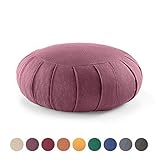 Lotuscrafts Zafu Coussin de Méditation Zen - Hauteur D'assise 15 cm - Rembourrage D'épeautre - Housse en Coton - Coussin Yoga - Coussin De Sol Rond - Meditation Accessoires - Certifié GOTS