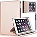Price comparison product image Yokata iPad Air 2(iPad 6) Rose Gold PU Leather Multi-Function Smart Case with 360° Rotating and Flip Stand Cover Full Protection Skin for iPad Air 2(iPad 6) + 1 X Capacitive Pen