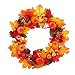 Produktbild Wokee Weihnachtskranz 45cm Rattan Berry Maple Leaf Fall Tür Kranz Tür Wand Ornament HalloweenAdventskranz aus PVC-Lebendige und schöne Einrichtung für Ihre Tür, Kamin oder Wand