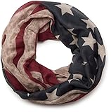 material blando styleBREAKER fular de tubo diseño vintage bandera EE.UU, barras y estrellas, unisex 01016083, color:Beige