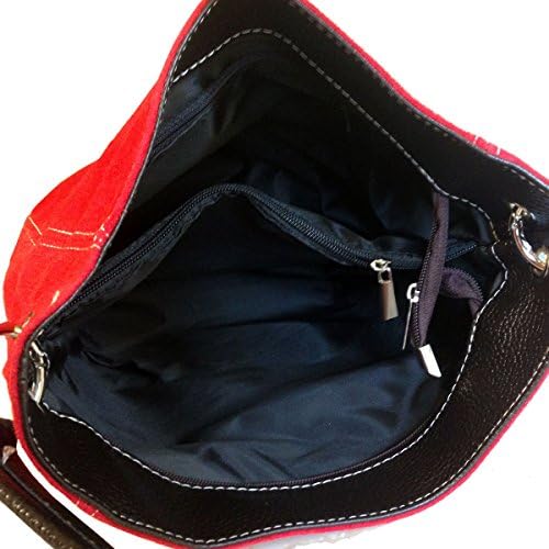 Ladies Real Italian Suede Leather Large Shoulder Handbag Tote Bag