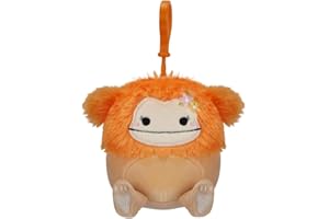 Squishmallows Peluche con Clip de 3,5 Pulgadas Shasta The Orange Bigfoot, SQCP00208