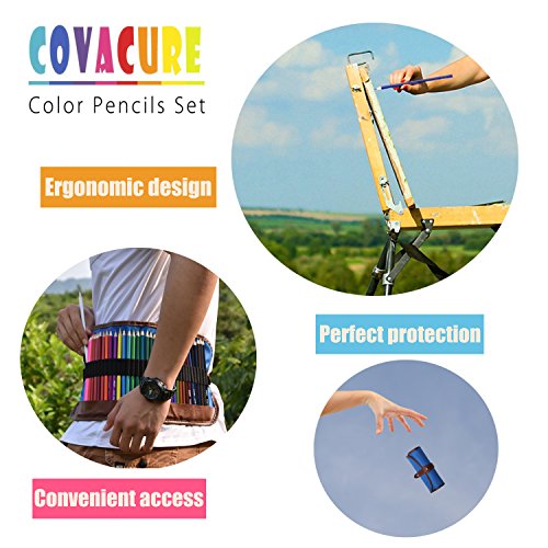 Buntstifte Set, 36 Brillanten Farben Bleistift Set mit Leinwand Roll-up für Kinder & Erwachsene - 5