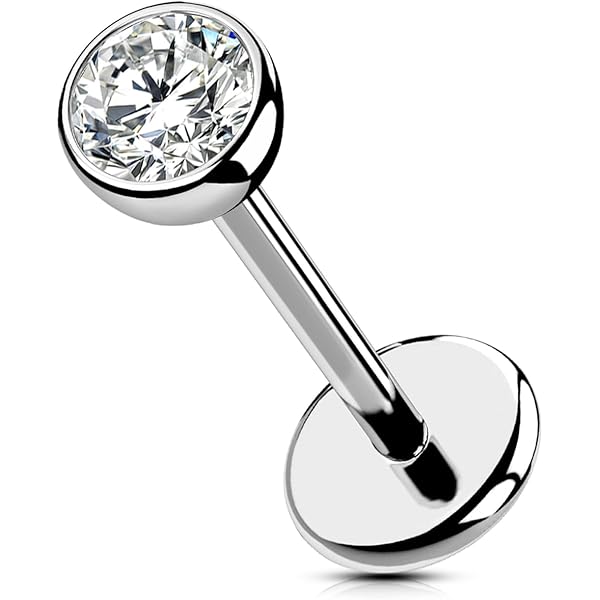 6 paar 20g roestvrij staal Cubic Zirconia oorknopjes voor vrouwen mannen kraakbeen oorpiercings helix tragus platte schroefruggen 3mm 4mm 5mm 6mm 7mm 8mm set, Kristal, Zirkonia
